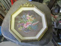 1950s T. EATON FANCY FRAMED EMBROIDERED PICTURES $30 EA. VINTAGE