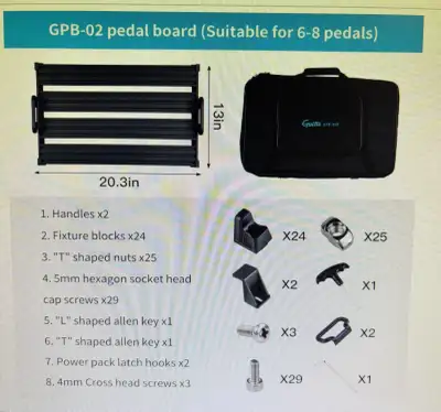 Guitar effects pedalboard fixture blocks like new, View more