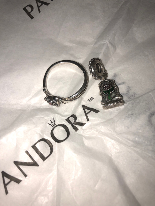 Pandora x Disney Beauty and the Beast Ring & Charm in Jewellery & Watches in Oakville / Halton Region - Image 2