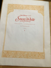 Disney 1994 Snow White and the 7 Dwarfs Exclusive Lithograph