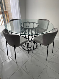 Glass Dining Table and Chairs