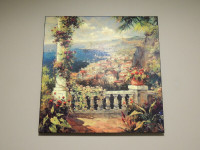 Large Square Canvas Wall Art Picture - "View From The Terrace"