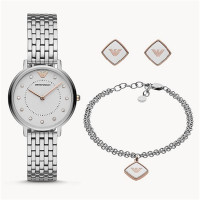 Emporio Armani Women Two-Hand Steel Watch Gift Set