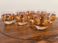 Gold embellished liquor glasses