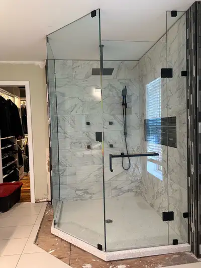 CUSTOM SHOWER GLASS ENCLOSURES SHOWER DOORS BATHTUB GLASS SLIDER, View more