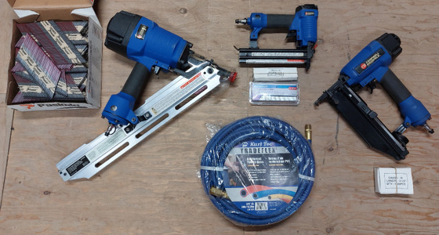 Air nailer 3pc kit w framing nails & air hose,  also priced sep in Power Tools in Kawartha Lakes