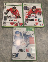 XBOX 360 GAMES - NHL09/10/12 (3 games for $10 total)