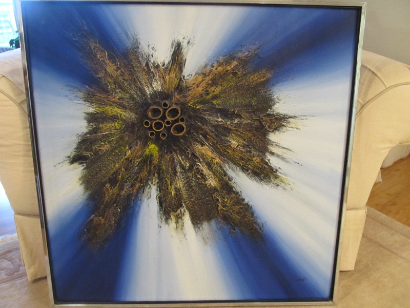 ROLAND PARRET MODERINIST ABSTRACT PAINTING Circa 1970 Arts