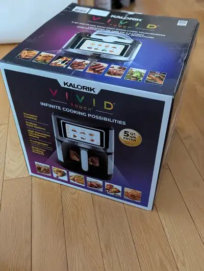 5Qt Kalorik air fryer, colour touchscreen - brand new in box, View more