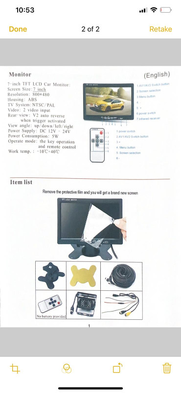 4 Pin Wired Backup Camera System in Cameras & Camcorders in Winnipeg - Image 3