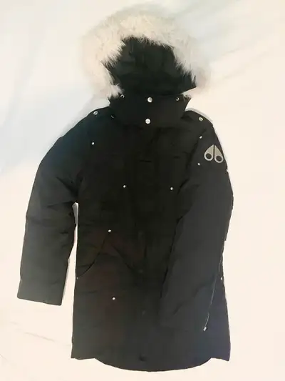Down filled XS warm MOOSEKNUCKLES PARKA BLACK