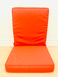2 high quality canvas red outdoor high back deep chair cushions