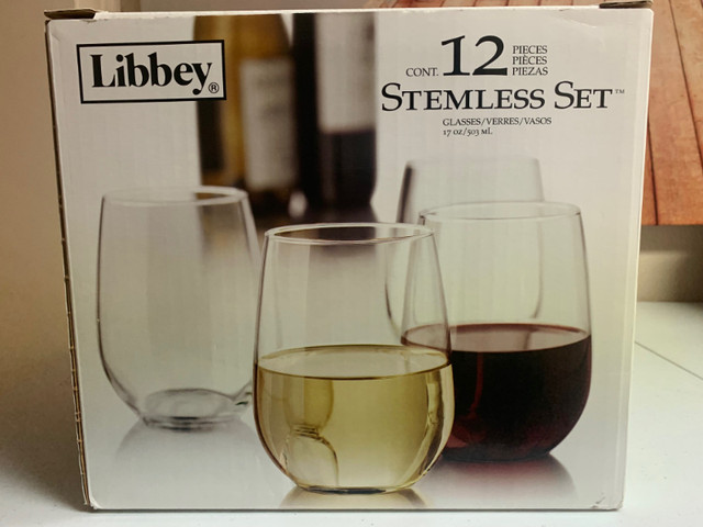 Stemless Wine Glasses-Libbey 500 ml (17 oz) in Kitchen & Dining Wares in Guelph
