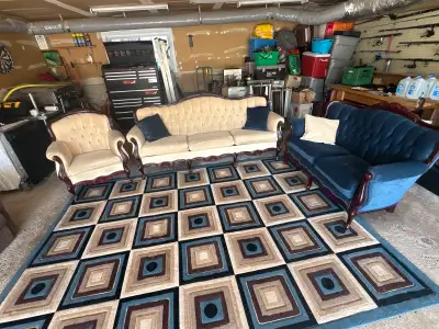  Beautiful antique Three-piece couch, View more