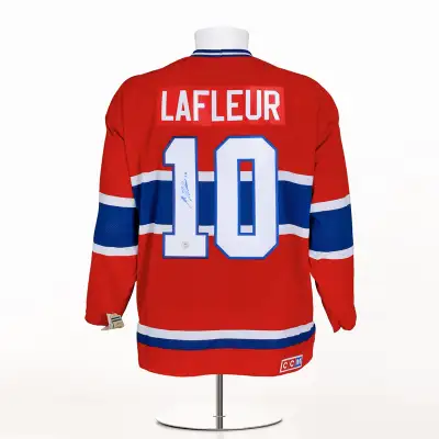 Custom Hockey Jersey Guy Lafleur Autographed Signed Montreal Red