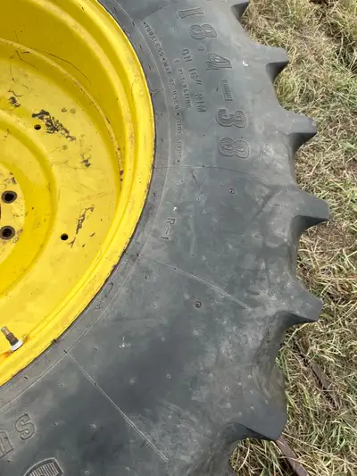 18.4 38 jd hubs tires rims front weights