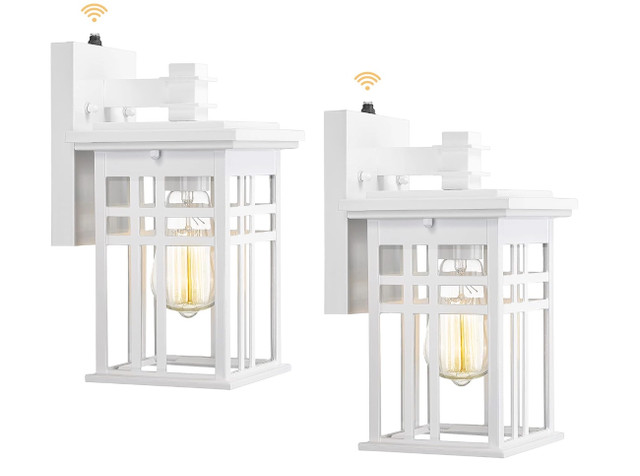 New White HWH Outdoor Wall Sconce Lighting Fixture in Outdoor Lighting in Calgary
