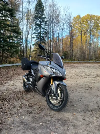 The GSX-S1000F is more upright and comfortable than a dedicated sport bike, such as the GSX-R. It us...
