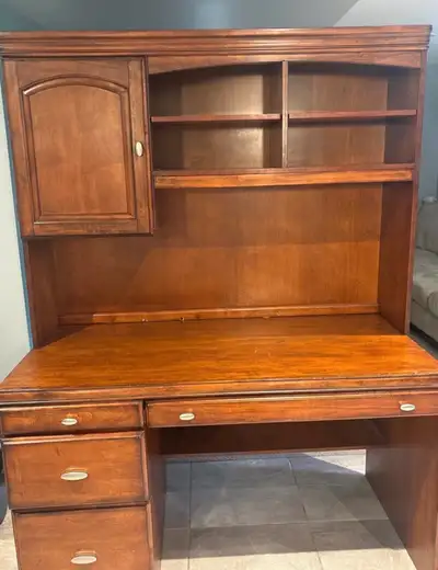 Elegant Wooden Desk with Hutch - Perfect for Home Office, View more