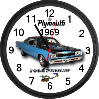 1969 Plymouth Road Runner (B5 Blue) Custom Wall Clock - New