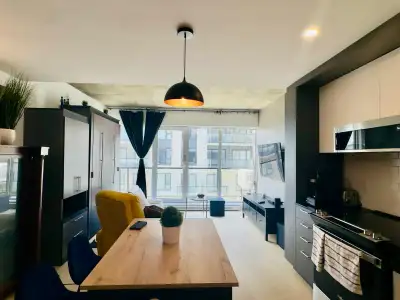 1300$/mois. Tout tout tout inclus! Condo neuf! 3eme étage du complexe SirJohn à côté du métro Langel...