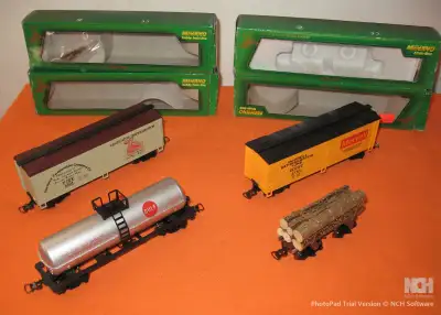 HO Model Railroad Train Items - Vintage RARE Hornby as shown. Made in Great Britain 4 Cars (Brand NE...