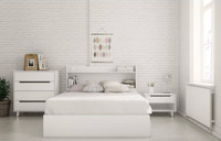 Nexera Aura Full Size Headboard and Storage Bed, White