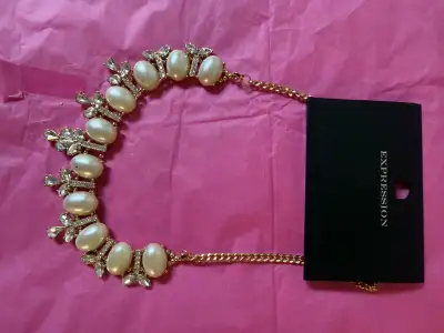 Expression Faux Pearl and Crystal Statement Necklace, View more