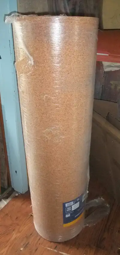 50 ft x 4'  roll 1/4" thick cork underlay. New unused., View more