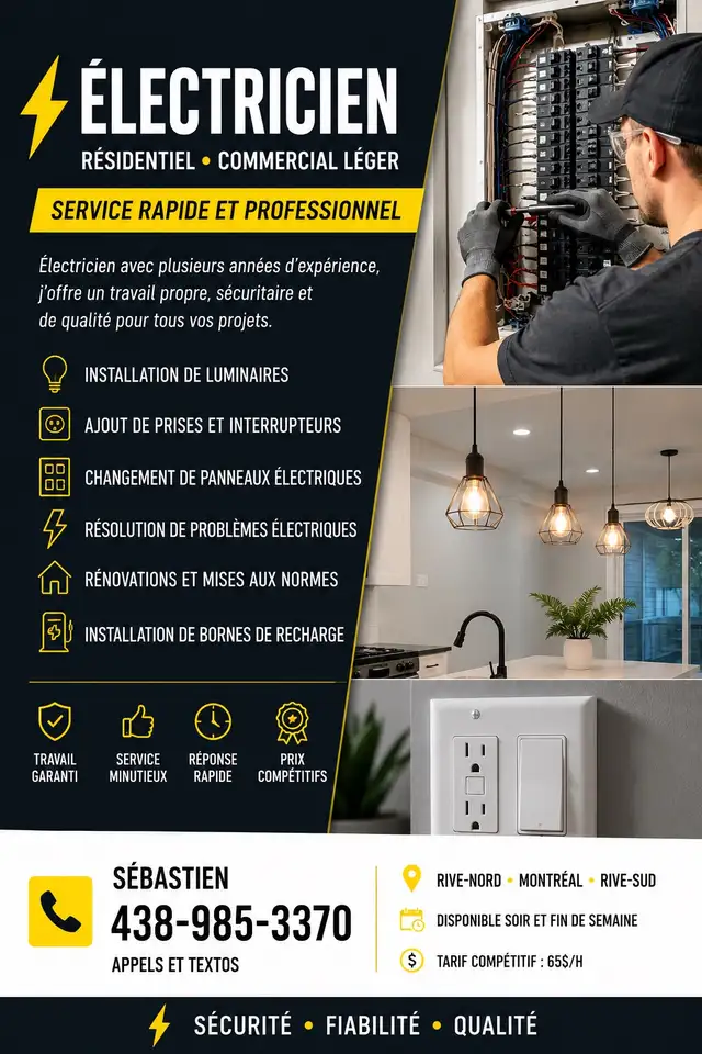 Residential Electrician | Fast Service | North Shore, Montreal