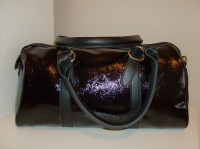 NEW Patent Leather Black Purse with zipper closure