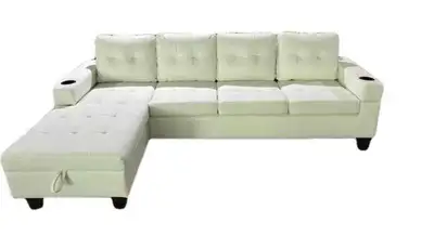 Brand New 4 seater white leather sofa for sale near me , View more