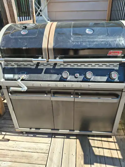 Coleman Even Heat - Barbecue au gaz naturel et charbon de bois,, View more