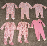 Baby Girl 17pc Sleepers, clothing lot size 3-6 months