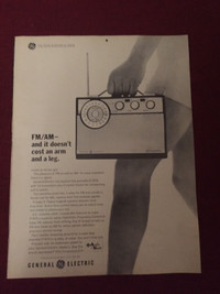 1963 General Electric FM/AM Portable Radio Original Ad