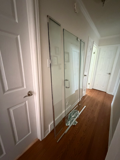 FREE!!!!!!!!!!  Glass Front for a shower , 1 Door, 2 side pieces, View more