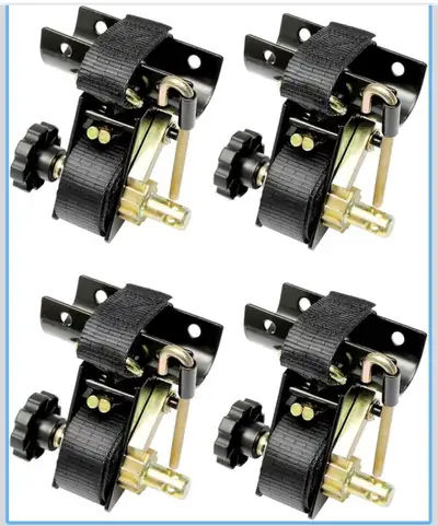 Brand new in box Ladder Rack Straps, W/J-Hook (4PCS), Black Round Tube Mount, 1.5" Wide x 7.5' Long,...