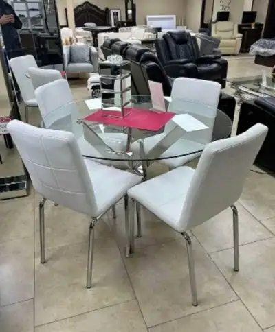 5 Piece Glass Dining Set  , View more
