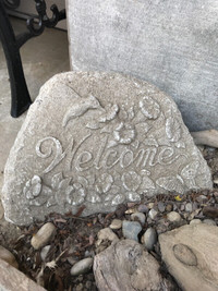 Outdoor Welcome Concrete Wedge / Sign for $20