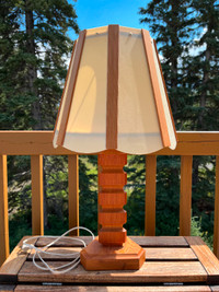 Vintage Wooden Table Lamp, MCM, Farmhouse