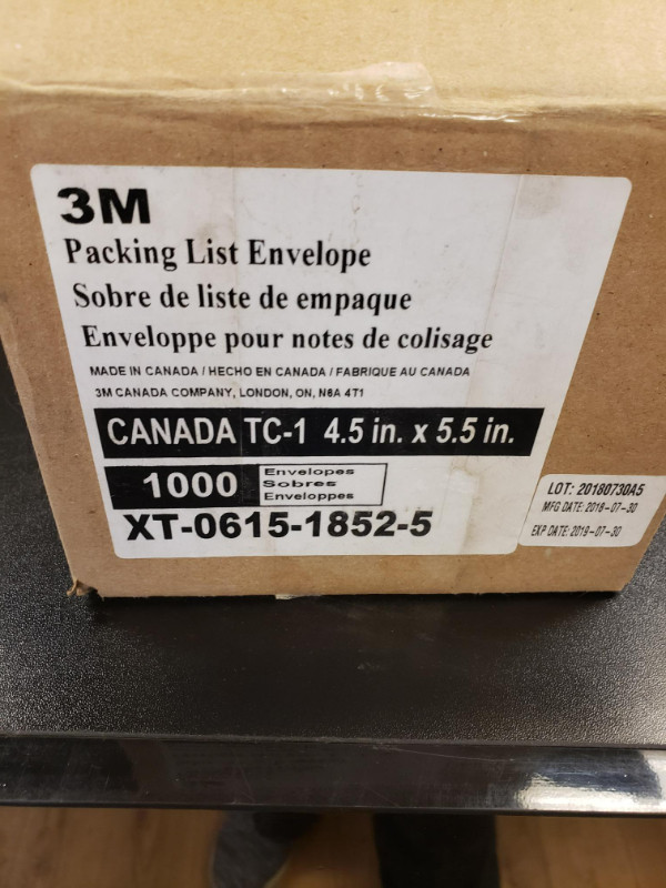 3M Packing Slip Envelopes - 1,000 count in Other Business & Industrial in Winnipeg - Image 2
