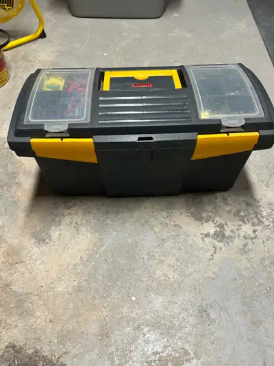 Handyman toolbox with tools, View more