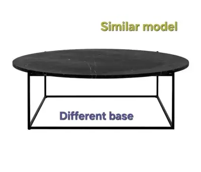 Round Coffee Table, Marble Top, Small, Black, View more