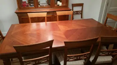 Dining room table,  chairs & Hutch, View more