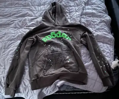 Sp5der Hoodie – Grey & Green – Size L, View more