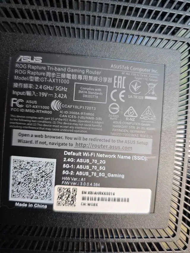 ASUS ROG Rapture WiFi 6 Wireless Gaming Router (GT-AX11000)  in Desktop Computers in Leamington - Image 4
