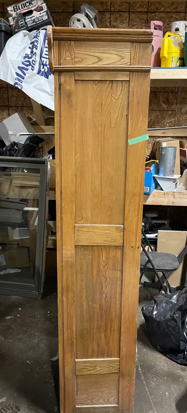 Antique Wooden Wardrobe - with Clothing Rod, 3 Shelves, 1 drawer in Dressers & Wardrobes in Kitchener / Waterloo - Image 3