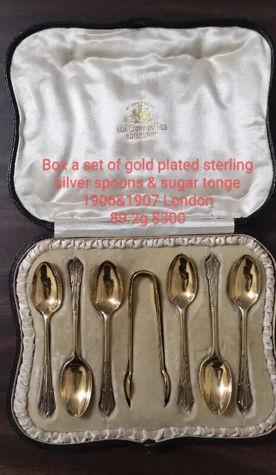 antiques, stering silver tableware, coffee spoons, View more