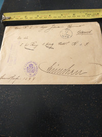 1916 Germany WWI feldpost military cover to Munich