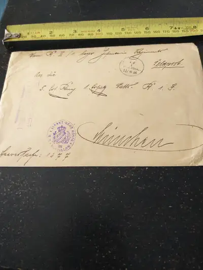 Lovely 1916 Germany WWI feldpost military cover to Munich, View more